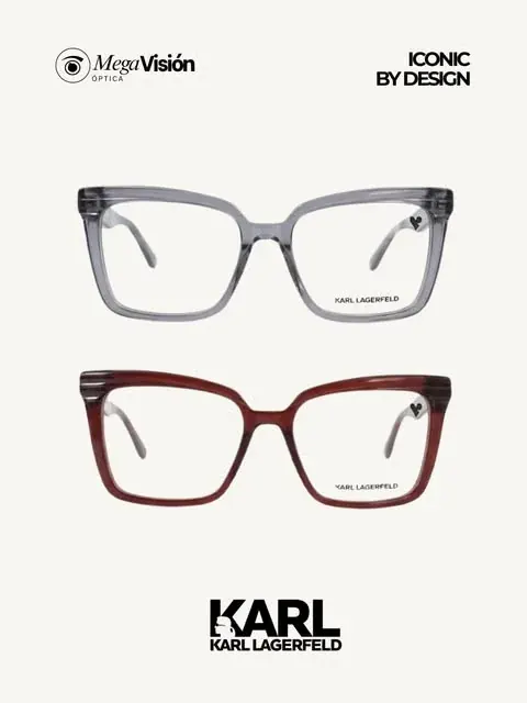 Dos aros Karl Lagerfeld cuadrados en gris y vino