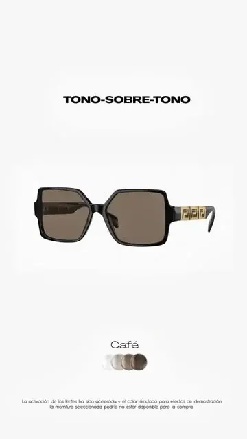 Lentes de sol cuadrados negros con mica café tono sobre tono